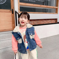 Load image into Gallery viewer, Kid Fleece Denim Vest Wholesale 04926421
