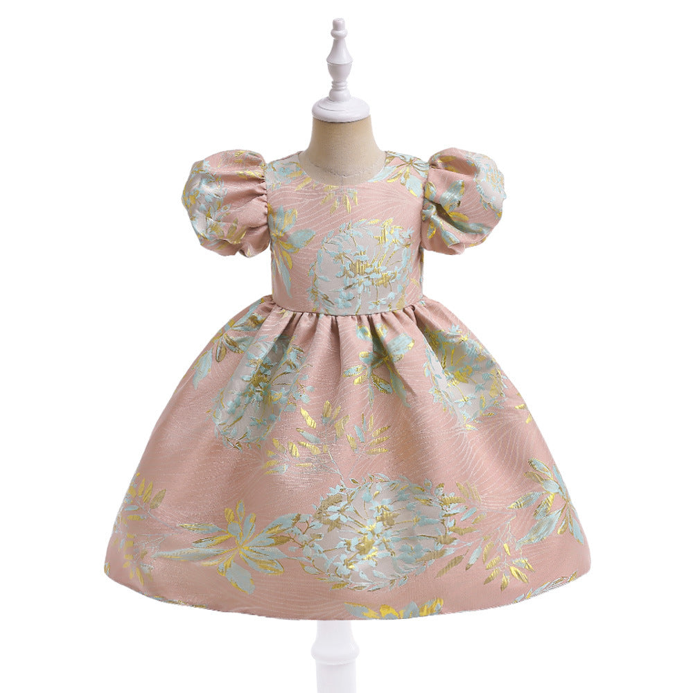 Kid Girls Color-blocking Dressy Princess Dresses Wholesale 230803233
