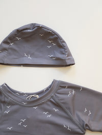 Load image into Gallery viewer, 2 Pieces Set Baby Kid Boys Beach Cartoon Print Tops And Solid Color Shorts Swimwears Wholesale 230317312
