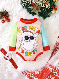 Load image into Gallery viewer, Baby Girls Boys Letters Color-blocking Cartoon Christmas Rompers Wholesale 23112101
