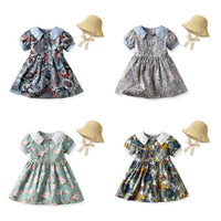 Load image into Gallery viewer, Baby Kid Girls Print Dresses Hats Wholesale 220526196
