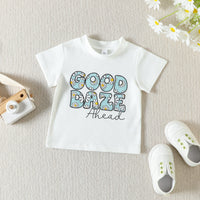 Load image into Gallery viewer, 3 Pieces Set Baby Girls Letters Flower Print T-Shirts Shorts And Bow Headwear Wholesale 230407513
