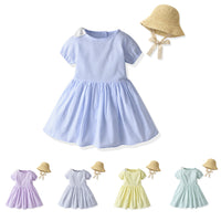 Load image into Gallery viewer, Baby Kid Girls Striped Bow Dresses Wholesale 220412148
