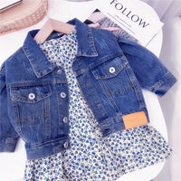 Load image into Gallery viewer, Baby Kid Girls  Flower Print Dresses And Solid Color Jackets Outwears Wholesale 211125593
