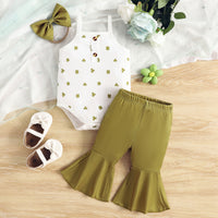 Load image into Gallery viewer, 2 Pieces Set Baby Girls Plant Tank Tops And Solid Color Pants Wholesale 24030158
