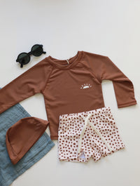 Load image into Gallery viewer, 2 Pieces Set Baby Kid Boys Beach Cartoon Print Tops And Solid Color Shorts Swimwears Wholesale 230317312
