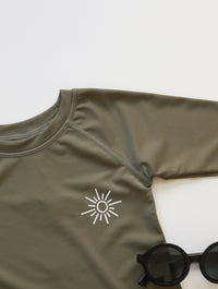 Load image into Gallery viewer, 2 Pieces Set Baby Kid Boys Beach Cartoon Print Tops And Solid Color Shorts Swimwears Wholesale 230317312
