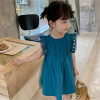 Load image into Gallery viewer, Kid Girls Solid Color Dresses Wholesale 220530342
