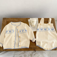 Load image into Gallery viewer, Baby Kid Girls Love heart Crochet Cardigan Rompers Wholesale 220817420
