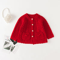 Load image into Gallery viewer, Baby Kid Unisex Solid Color Crochet Cardigan Wholesale 220817236
