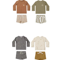 Load image into Gallery viewer, 2 Pieces Set Baby Kid Boys Beach Cartoon Print Tops And Solid Color Shorts Swimwears Wholesale 230317312
