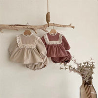 Load image into Gallery viewer, 2 Pieces Set Baby Girls Embroidered Tops And Solid Color Shorts Wholesale 221226287
