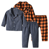 Load image into Gallery viewer, 2 Pieces Set Baby Kid Unisex Checked Tops And Pants Wholesale 230308404
