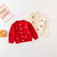 Load image into Gallery viewer, Baby Kid Girls Flower Crochet Embroidered Cardigan Wholesale 220817241

