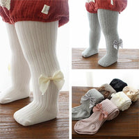 Load image into Gallery viewer, Baby Kid Girls Solid Color Bow Muslin&amp;Ribbed Leggings Wholesale 54277580
