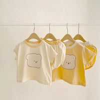 Load image into Gallery viewer, 2 Pieces Set Baby Girls Boys Cartoon Print T-Shirts And Color-blocking Shorts Wholesale 22051747
