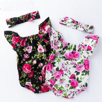 Load image into Gallery viewer, Baby Girls Flower Plant Print Rompers Accessories Headwear Wholesale 22052495

