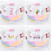 Load image into Gallery viewer, Baby Girls Rainbow Alphabet Print Rompers Wholesale 22052442
