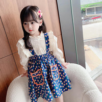 Load image into Gallery viewer, 2 Pieces Set Baby Kid Girls Solid Color Blouses And Flower Skirts Wholesale 220524184
