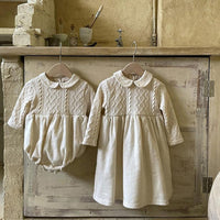 Load image into Gallery viewer, Baby Girls Solid Color Rompers And Dresses Wholesale 220831489

