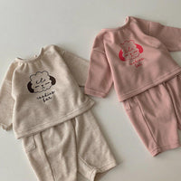 Load image into Gallery viewer, 2 Pieces Set Baby Unisex Cartoon Tops And Solid Color Pants Wholesale 220914481
