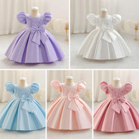 Load image into Gallery viewer, Baby Kid Girls Letters Bow Princess Dresses Wholesale 25112565
