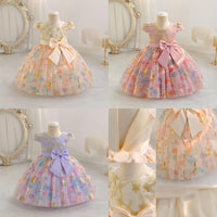 Load image into Gallery viewer, Baby Kid Girls Flower Bow Print Princess Dresses Wholesale 25112548
