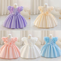 Load image into Gallery viewer, Baby Kid Girls Solid Color Princess Dresses Wholesale 25112538
