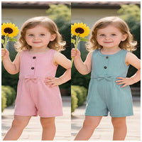 Load image into Gallery viewer, Baby Kid Girls Solid Color Bow Rompers Wholesale 26040217

