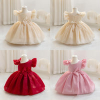 Load image into Gallery viewer, Baby Kid Girls Solid Color Bow Princess Dresses Wholesale 25112534
