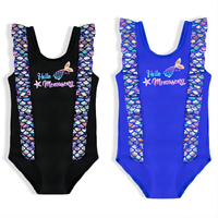 Load image into Gallery viewer, One-piece Girl Mermaid Print Swimsuit And Hat Wholesale 4469606
