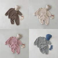 Load image into Gallery viewer, 2 Pieces Set Baby Kid Girls Boys Solid Color Tops And Pants Wholesale 25071501
