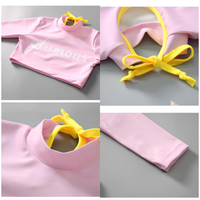 Load image into Gallery viewer, 3 Pieces Set Baby Kid Girls Beach Letters Flower Print Tops And Plant Shorts And Hats Swimwears Wholesale 22042918
