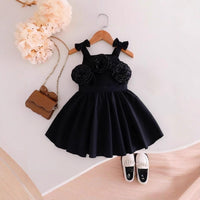 Load image into Gallery viewer, Kid Girls Solid Color Flower Dresses Wholesale 26012710
