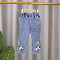 Load image into Gallery viewer, Baby Kid Girls Solid Color Flower Jeans Wholesale 26010702
