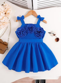 Load image into Gallery viewer, Kid Girls Solid Color Flower Dresses Wholesale 26012710
