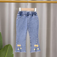 Load image into Gallery viewer, Baby Kid Girls Solid Color Flower Jeans Wholesale 26010702
