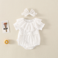 Load image into Gallery viewer, Baby Girls Solid Color Lace Rompers Wholesale 220414533
