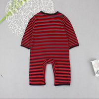 Load image into Gallery viewer, 3 Pieces Set Baby Girls Boys Halloween Expression Rompers Striped Jumpsuits And Hats Wholesale 23091901
