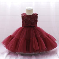 Load image into Gallery viewer, Baby Kid Girls Solid Color Bow Dressy Princess Dresses Wholesale 230803103
