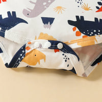 Load image into Gallery viewer, 2 Pieces Set Baby Boys Dinosaur Car Cartoon Print Rompers And Solid Color Shorts Wholesale 20240415
