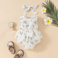Load image into Gallery viewer, Baby Girls Flower Print Rompers Wholesale 20240408
