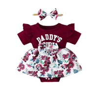 Load image into Gallery viewer, Baby Girls Letters Flower Print Rompers Wholesale 20240404
