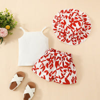 Load image into Gallery viewer, 2 Pieces Set Baby Girls Letters Print Tank Tops And Flower Shorts Wholesale 20240414

