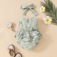 Load image into Gallery viewer, Baby Girls Flower Print Rompers Wholesale 20240408
