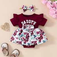 Load image into Gallery viewer, Baby Girls Letters Flower Print Rompers Wholesale 20240404
