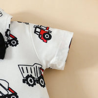 Load image into Gallery viewer, 2 Pieces Set Baby Boys Dinosaur Car Cartoon Print Rompers And Solid Color Shorts Wholesale 20240415
