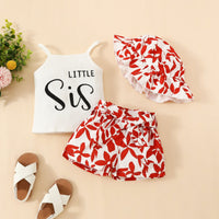 Load image into Gallery viewer, 2 Pieces Set Baby Girls Letters Print Tank Tops And Flower Shorts Wholesale 20240414
