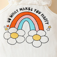 Load image into Gallery viewer, 2 Pieces Set Baby Girls Letters Rainbow Print Tank Tops And Flower Pants Wholesale 20240409
