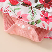 Load image into Gallery viewer, Baby Girls Letters Flower Print Rompers Wholesale 20240404
